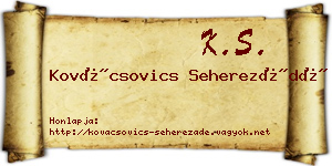 Kovácsovics Seherezádé névjegykártya